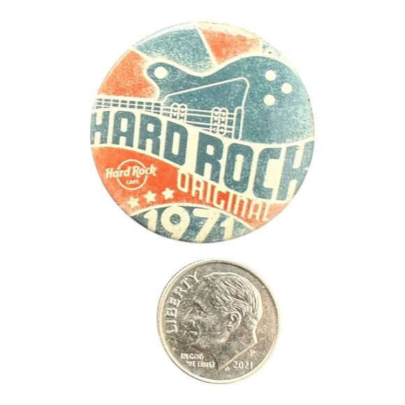USA Original Vintage Pinback Button Hard Rock Original 1971 #p2 Very Rare! - Picture 3 of 6